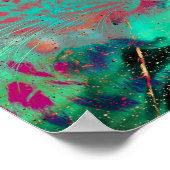 Funky Cheetah Psychedelic Mint Hot Pink Art Poster (Hoek)