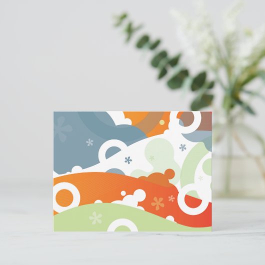 Funky Cherry Abstract Briefkaart (Staand voorkant)