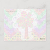 Funky Chevron Mosaic Tree Swirls Sunflower Summer Briefkaart (Achterkant)