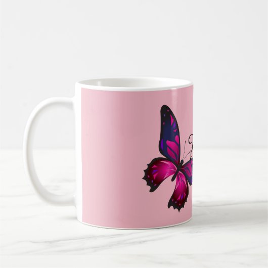 Funky Chic Butterfly Monogram Coffee Mok (Links)