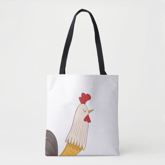 Funky Chicken Doodle Illustratie Leuke canvas tas (Voorkant)