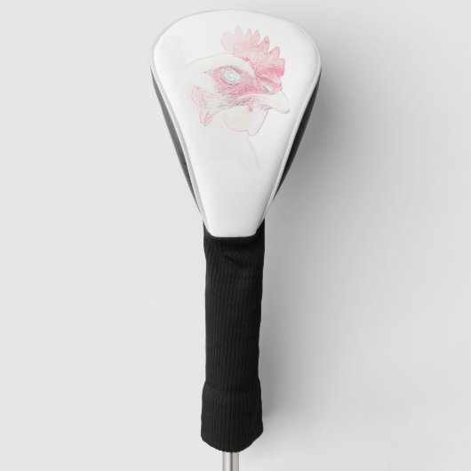 Funky Chicken Hen Rooster Head Golfheadcover (Voorkant)