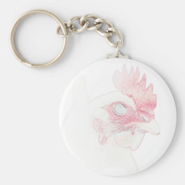 Funky Chicken Hen Rooster Head Sleutelhanger