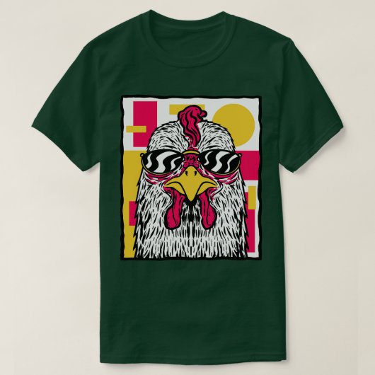 Funky Chicken Illustratie T-shirt (Design voorkant)