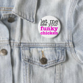 Funky Chicken Pink Ronde Button 5,7 Cm (In situ)
