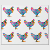 Funky Chicken Wrapping Paper Cadeaupapier (Vlak)