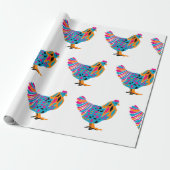 Funky Chicken Wrapping Paper Cadeaupapier (Uitgerold)