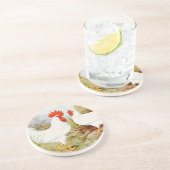 Funky Chickens Sandstone Onderzetter (Zijkant)