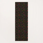 Funky Chili Peppers patterned Black Food Theched Yogamat (Achterkant)