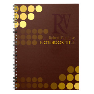 Funky Chocolate+ Gouden Knopen Monogram Notitieboe Notitieboek