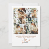 Funky Christmas Boho Beige Bow Ribbon 5 Photo Feestdagenkaart (Achterkant)