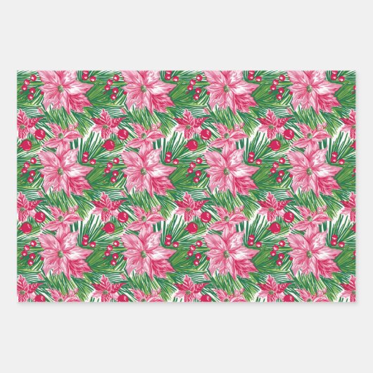 Funky Christmas Foliage Patterned Inpakpapier Vel (Voorkant 3)