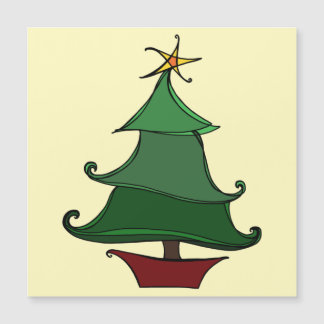 Funky Christmas Tree Sketch Magnetische Kaart