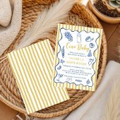 Funky Ciao Baby Hand Drawn Italian Baby Shower  Kaart