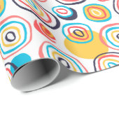 Funky Circle Doodles on White Cadeaupapier (Rol Hoek)