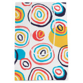 Funky Circle Doodles on White Medium Cadeauzakje (Achterkant)