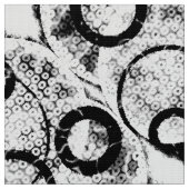 Funky Circle Fabric in zwart-wit Stof (Close Up)