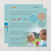 Funky Circle Heart Wedding Invitation Kaart (Voorkant / Achterkant)