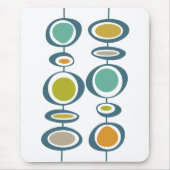 Funky Circles Groen Turquoise Sinaasappel Mid Cent Muismat (Voorkant)