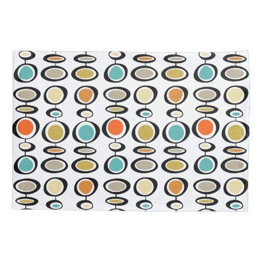 Funky Circles medio midden eeuw Modern Patroon Kussensloop (Achterkant)