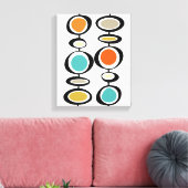 Funky Circles Middeleeuwse moderne kleurrijke retr Canvas Afdruk (Insitu (Woonkamer))