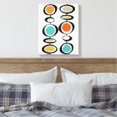 Funky Circles Middeleeuwse moderne kleurrijke retr Canvas Afdruk (Insitu (Slaapkamer))