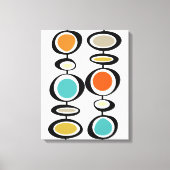 Funky Circles Middeleeuwse moderne kleurrijke retr Canvas Afdruk (Voorkant)