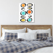 Funky Circles Middeleeuwse moderne kleurrijke retr Canvas Afdruk (Insitu (Slaapkamer))