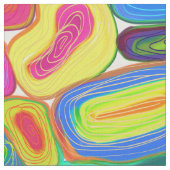 Funky Circles Modern Abstract geschilderd uiterlij Stof (Close Up)