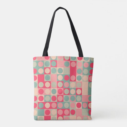 funky-cirkelraster tote bag (Achterkant)
