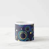 Funky cirkels navyblauwe espressokop espresso kop (Voorkant)