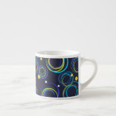 Funky cirkels navyblauwe espressokop espresso kop (Rechts)