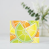 Funky citruswig briefkaart (Staand voorkant)