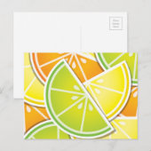 Funky citruswig briefkaart (Voorkant / Achterkant)