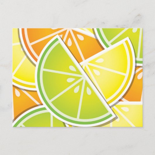 Funky citruswig briefkaart (Voorkant)