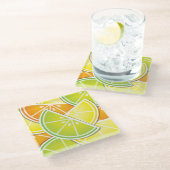Funky citruswig glazen onderzetter (Schuin)