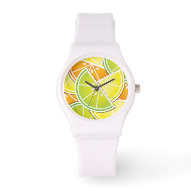Funky citruswig horloge (Voorkant)