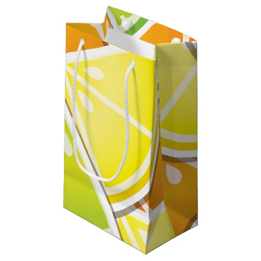 Funky citruswig klein cadeauzakje (Voorkant Gekanteld)