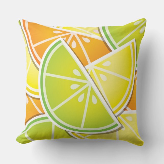 Funky citruswig kussen (Voorkant)