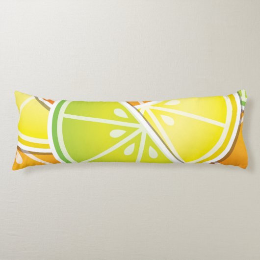 Funky citruswig lichaamskussen (Voorkant)