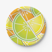 Funky citruswig papieren bordje (Voorkant)