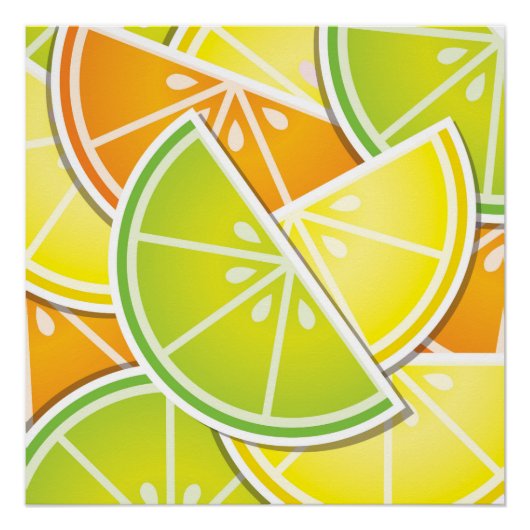 Funky citruswig poster (Voorkant)