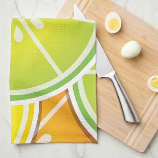 Funky citruswig theedoek (Quarter Fold)