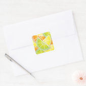 Funky citruswig vierkante sticker (Envelop)