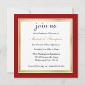 Funky Class of 2012 Invites (rood/goud) Kaart (Achterkant)