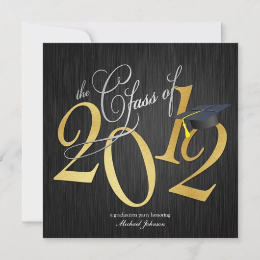 Funky Class of 2012 Invites (zilver/goud) Kaart (Voorkant)