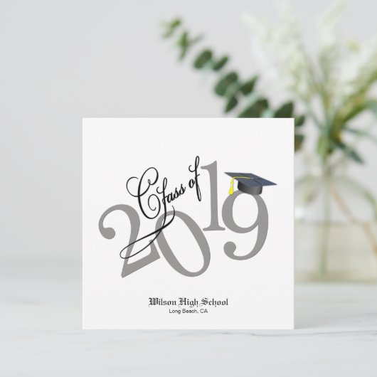 Funky Class of 2019 Afstuderen Kaart (Staand voorkant)