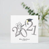 Funky Class of 2021 Afstuderen Invitation Kaart (Staand voorkant)