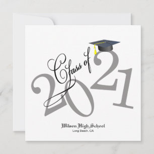 Funky Class of 2021 Afstuderen Invitation Kaart
