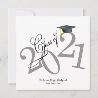Funky Class of 2021 Afstuderen Invitation Kaart